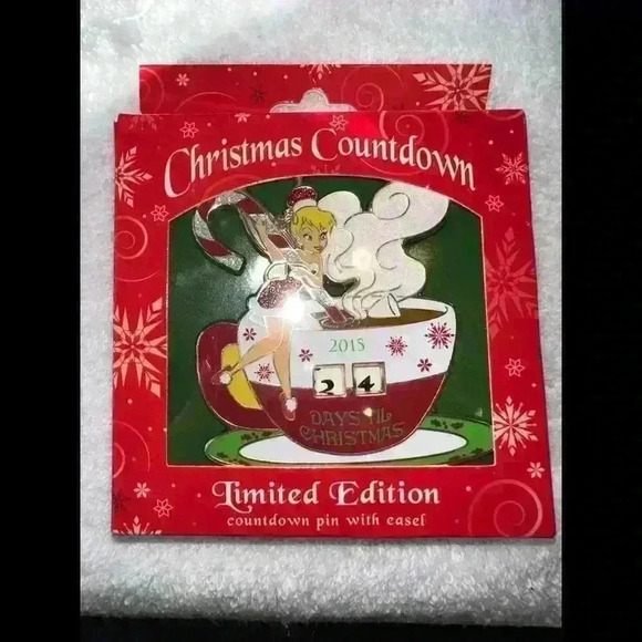 Disney Other - Disney Limited Edition Jumbo Pin, Christmas Countdown w/ Tinkerbell, NEW IN BOX
